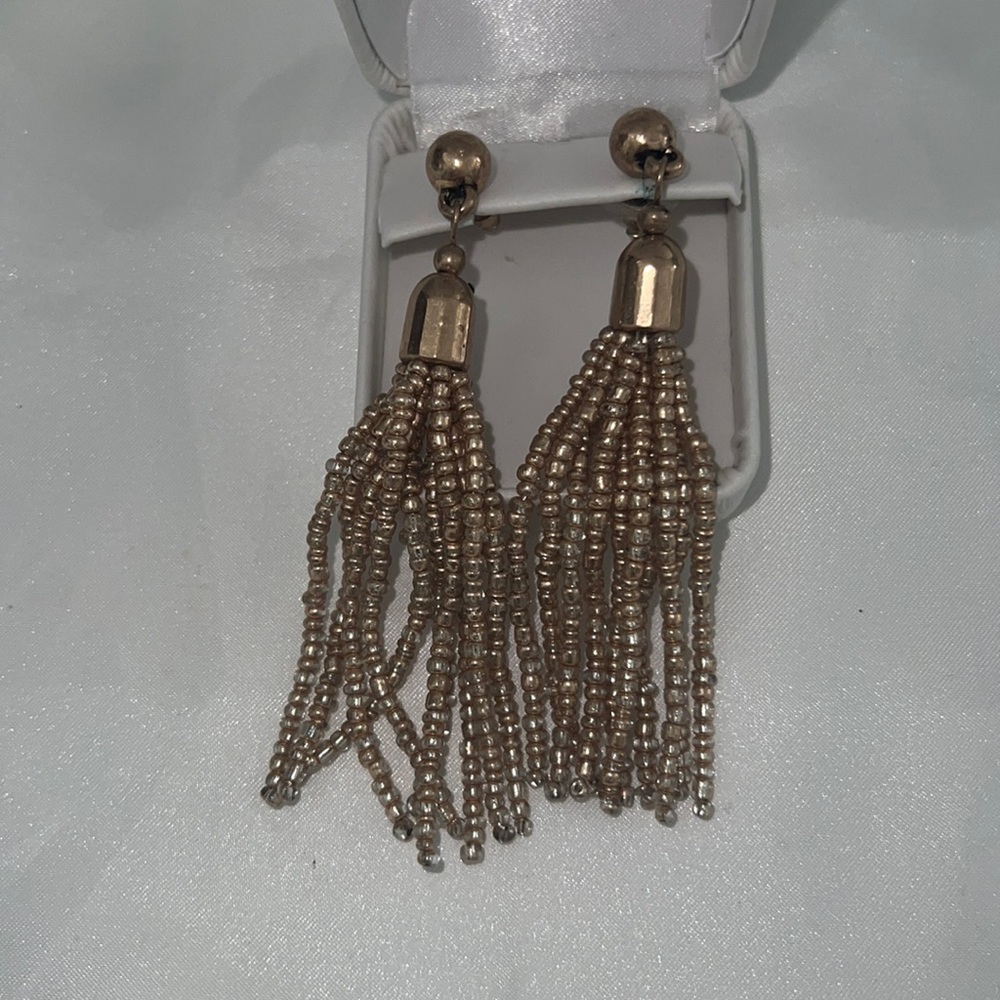 Gold bead earrings